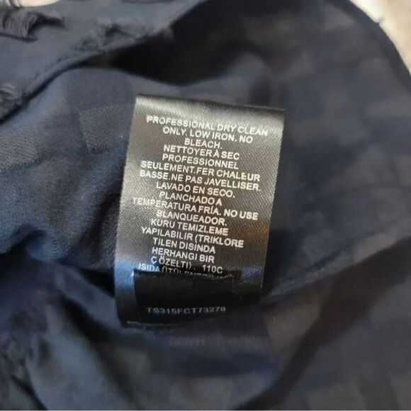 Tibi Fil Coupe Fringe Ruffle Cami Tank Top in Navy Blue Size 6 - Picture 10 of 12